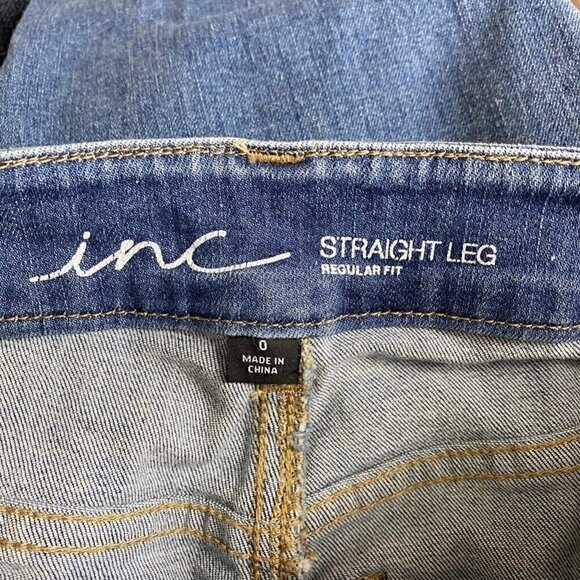 INC Womens Straight Leg Jeans Blue Regular Fit 0 - Picture 5 of 7